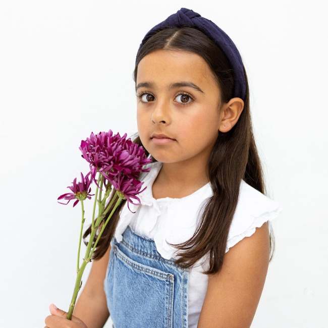 Bandolete Olivia Kids em Algodão Azul Escuro