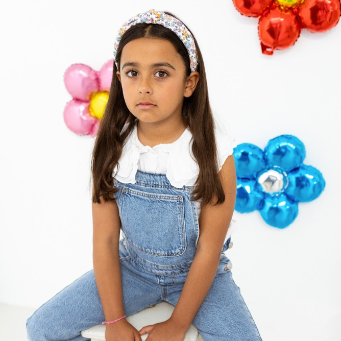 Bandolete Olivia Kids em Flores Azul Ganga