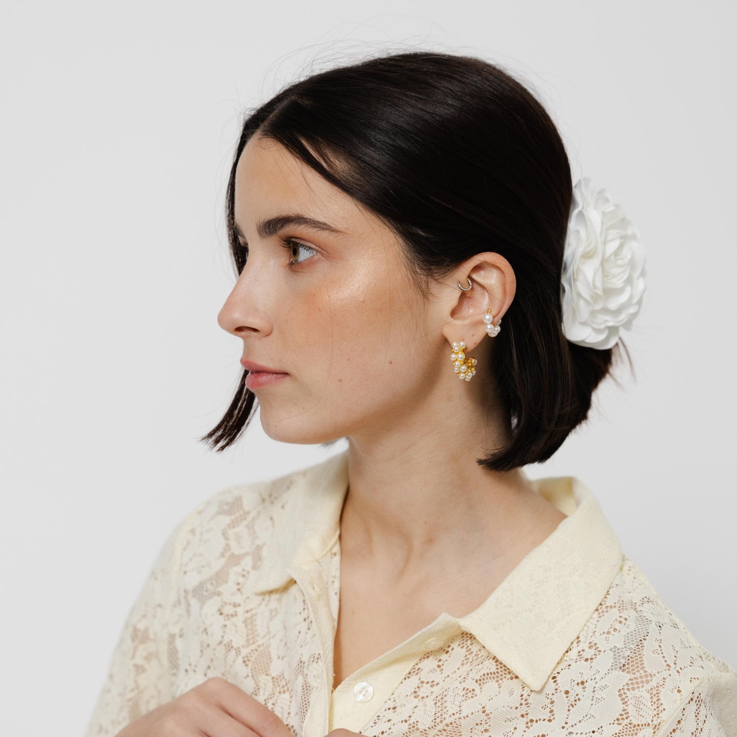 Mola Camélia em Branco