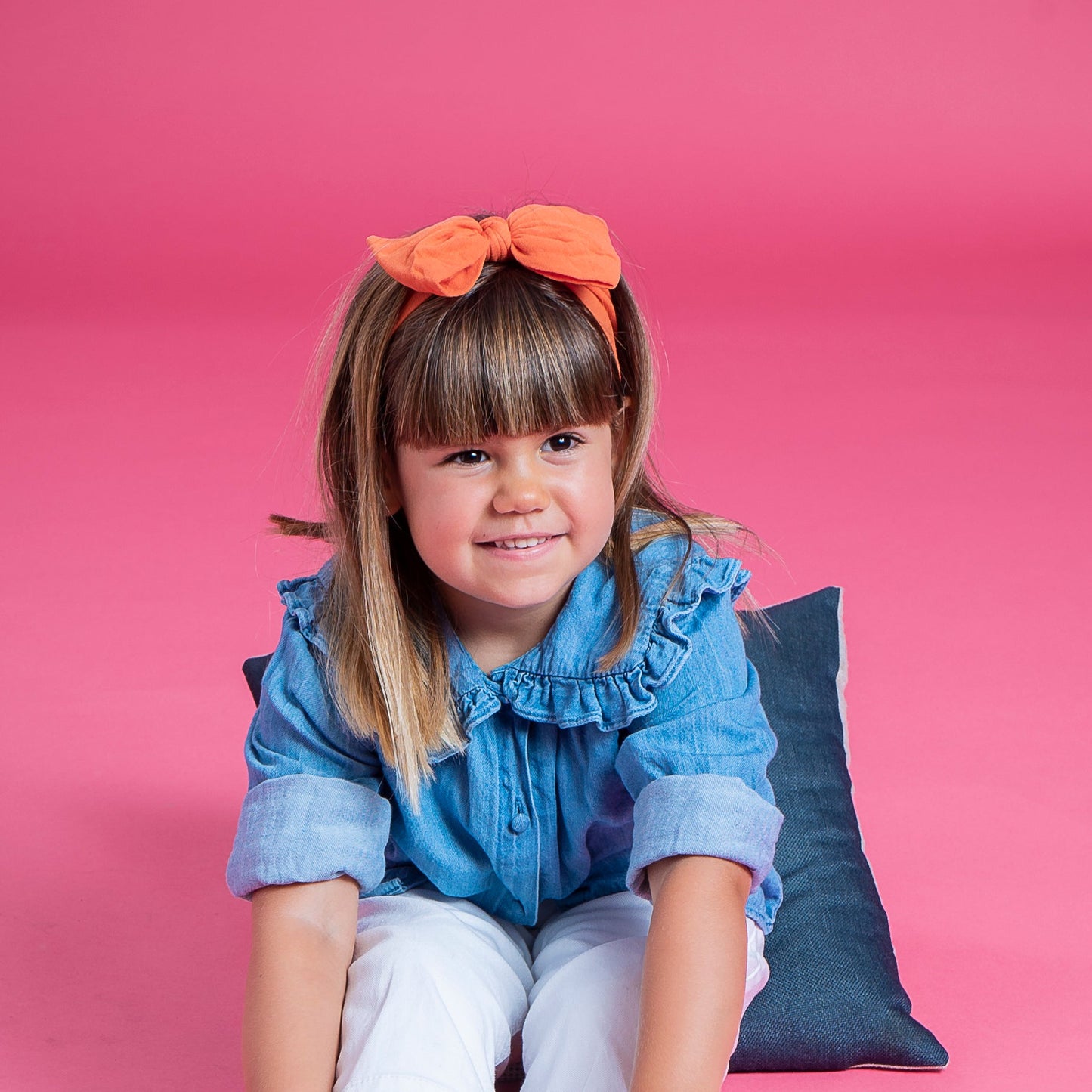 Fita Mary Bow em Cor-de-Laranja