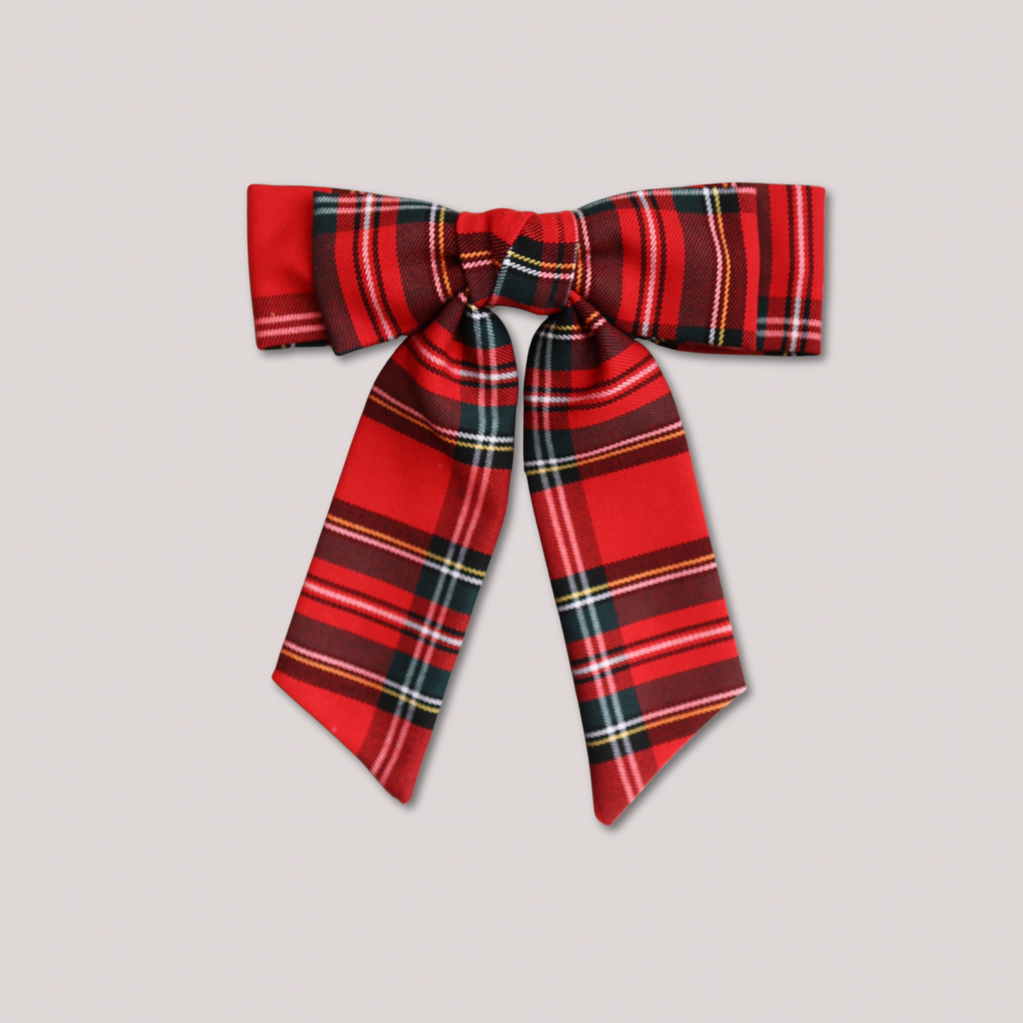 Laço Vitória em Tartan Encarnado
