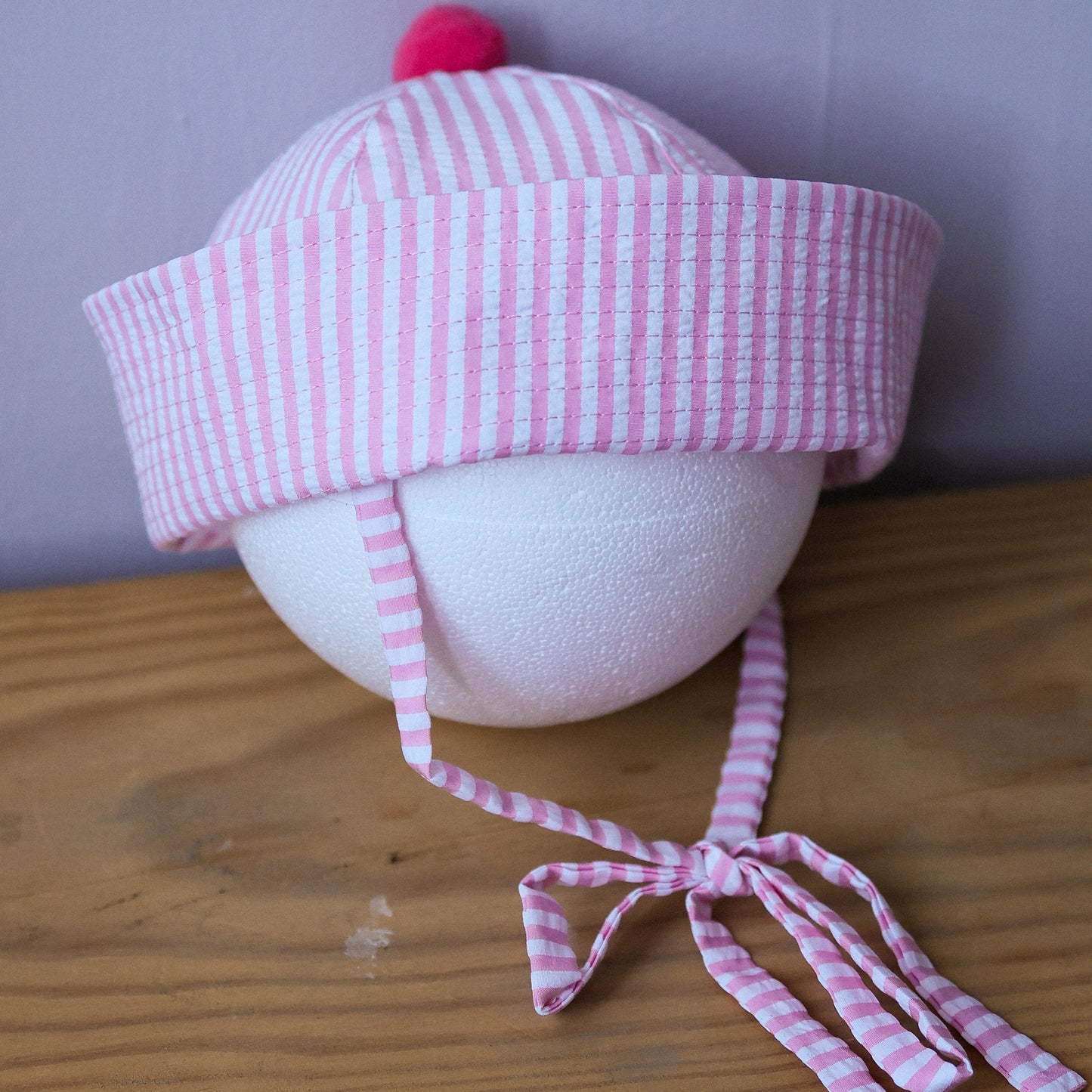 Petit Pipa Sailor Hat Chiclete - Pink stripes