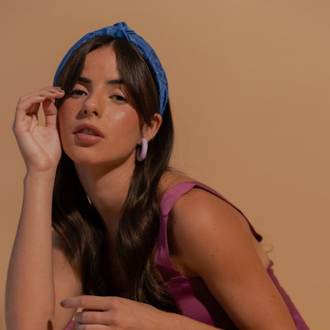 Bandolete Olivia Jacquard em Azul