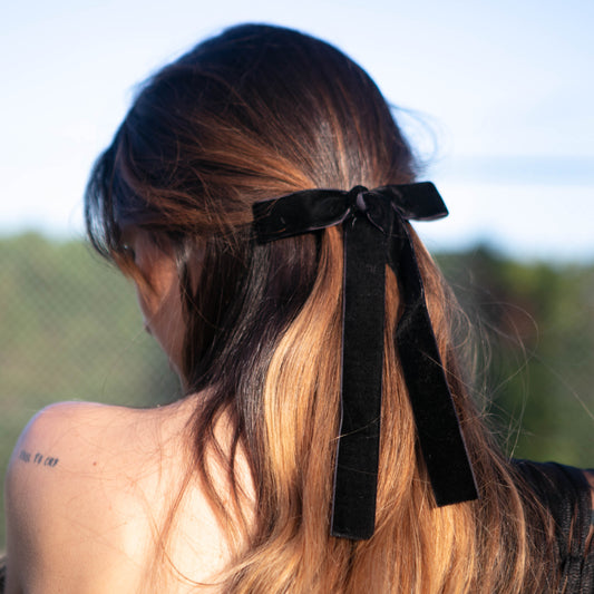 Laço Helena em Veludo Preto