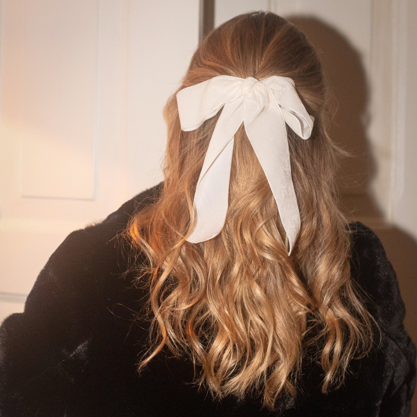 Laço Eugénia em Veludo Off-White