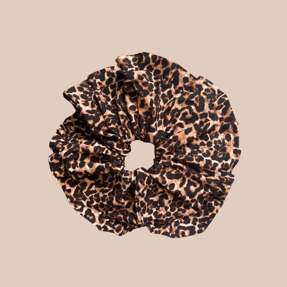 Scrunchie Folho em Leopard Print