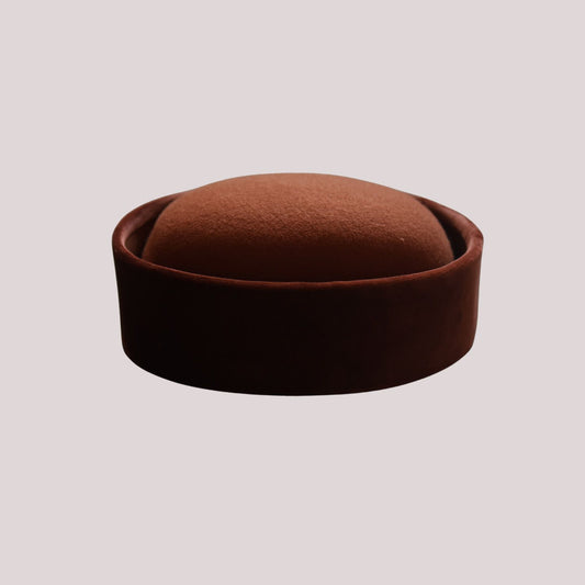 Jacqueline Pillbox Hat Terracota