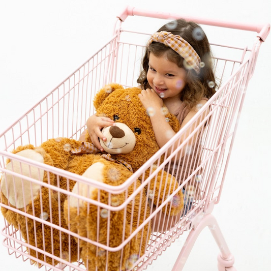 Bandolete Bunny em Vichy Caramelo e Cor-de-Rosa Velho