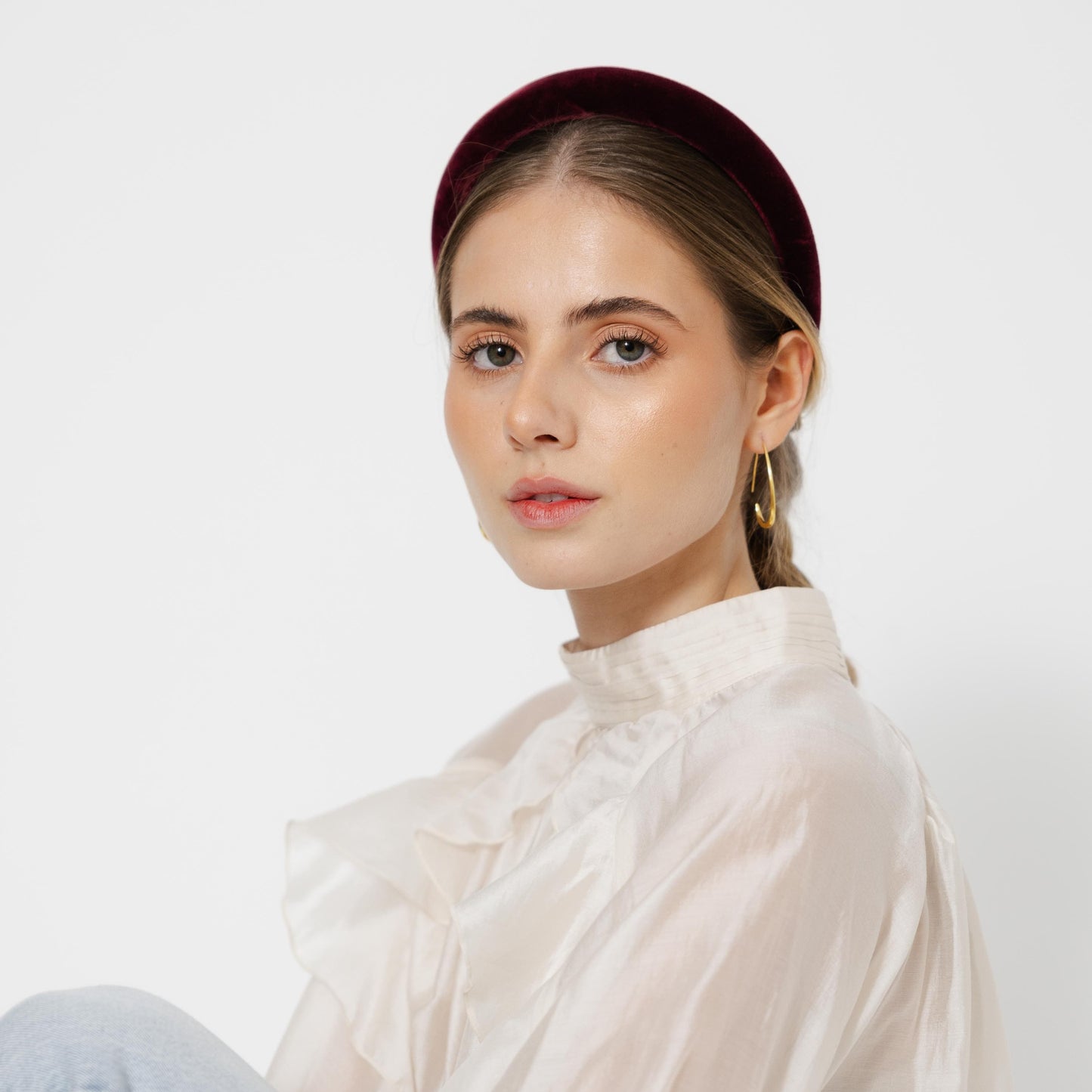 Bandolete Kate em Veludo Bordeaux