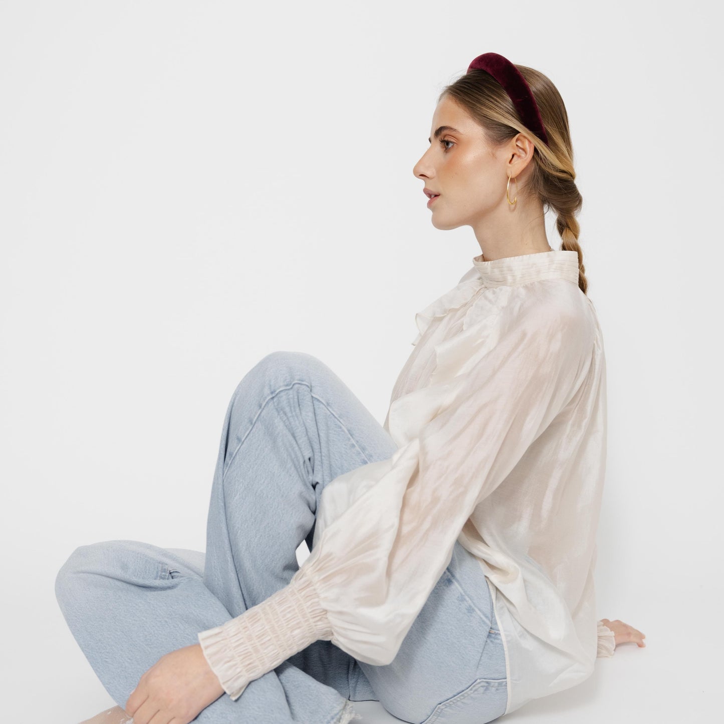 Bandolete Kate em Veludo Bordeaux