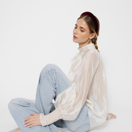 Bandolete Kate em Veludo Bordeaux