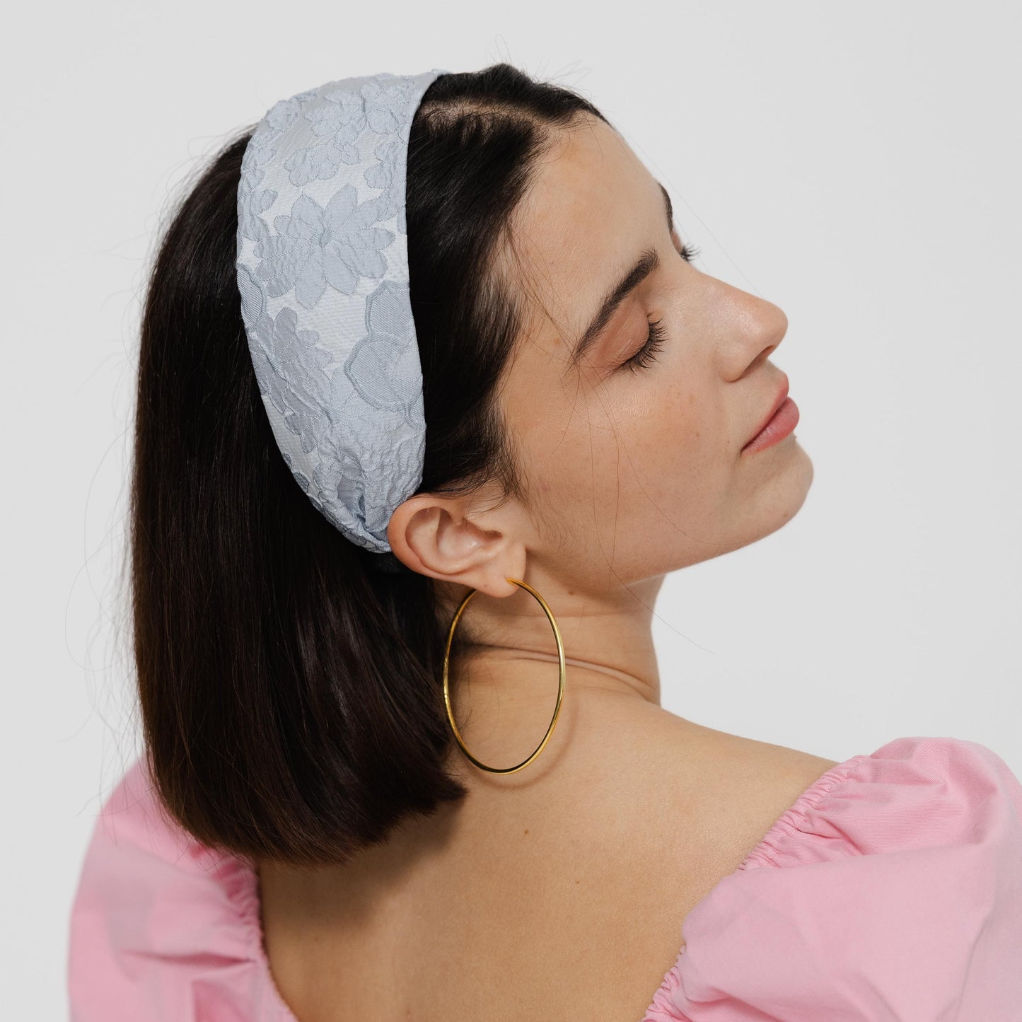 Bandolete Maria Clara Jacquard em Azul Claro