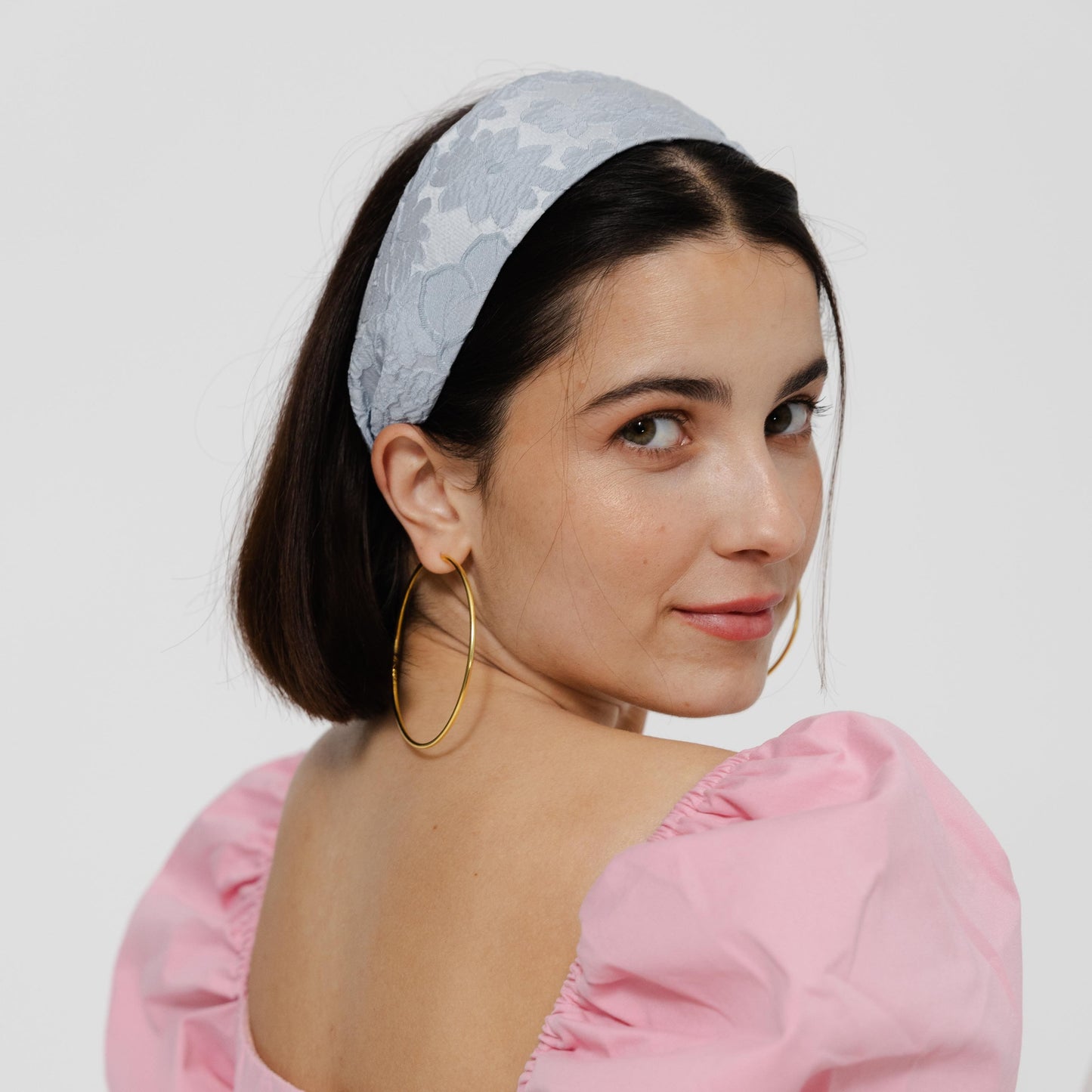 Bandolete Maria Clara Jacquard em Azul Claro