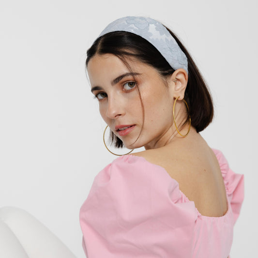 Bandolete Maria Clara Jacquard em Azul Claro