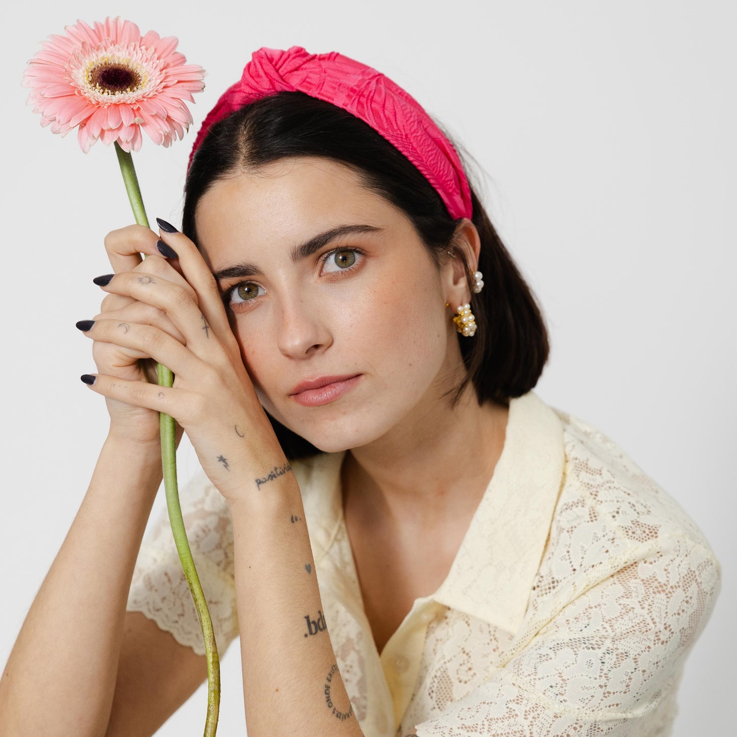 Bandolete Olívia Jacquard em Cor-de-Rosa Framboesa
