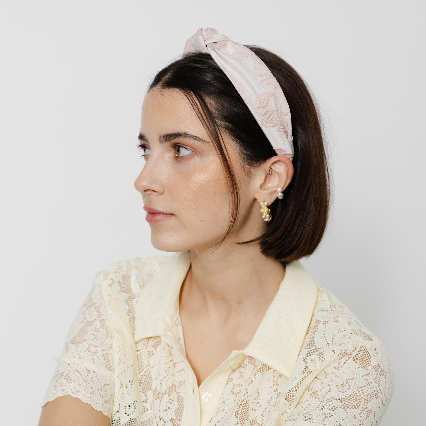 Bandolete Olívia Jacquard em Cor-de-Rosa Velho