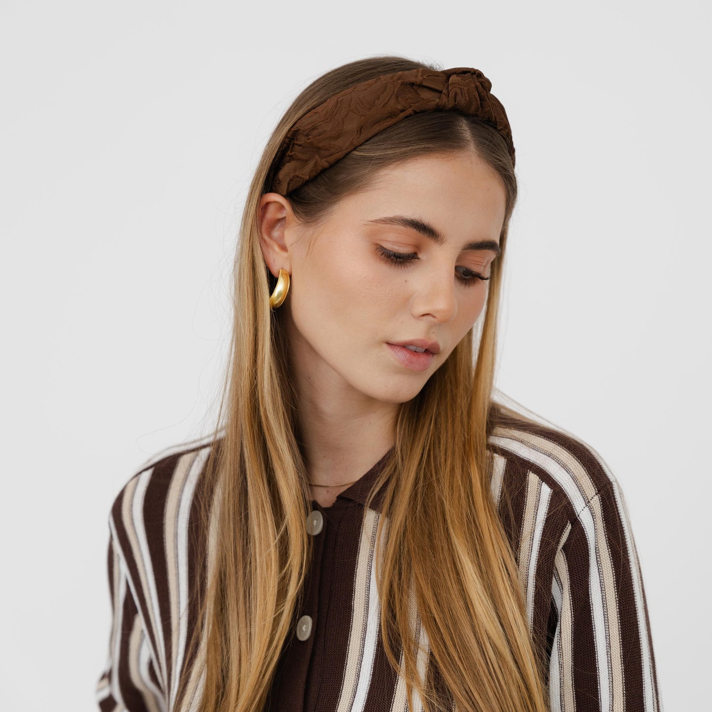 Bandolete Olivia Jacquard Castanho