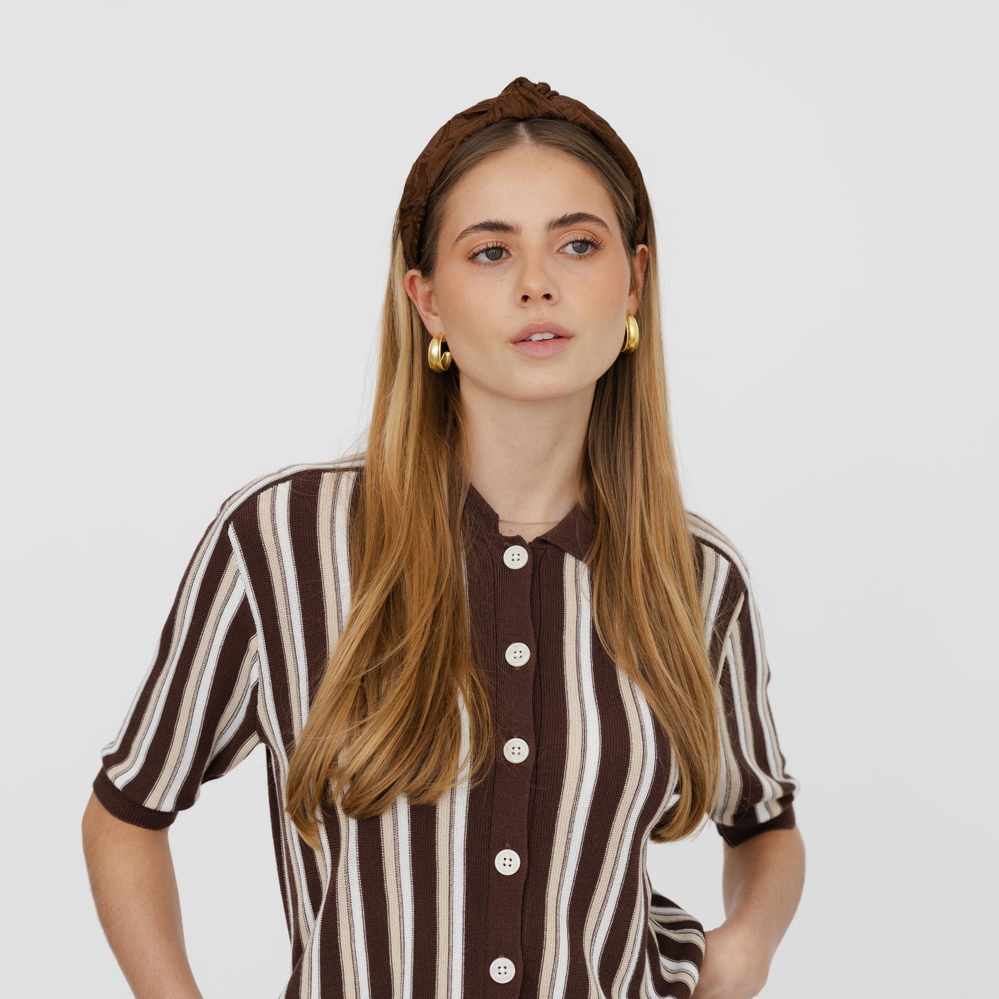 Bandolete Olívia Jacquard em Castanho