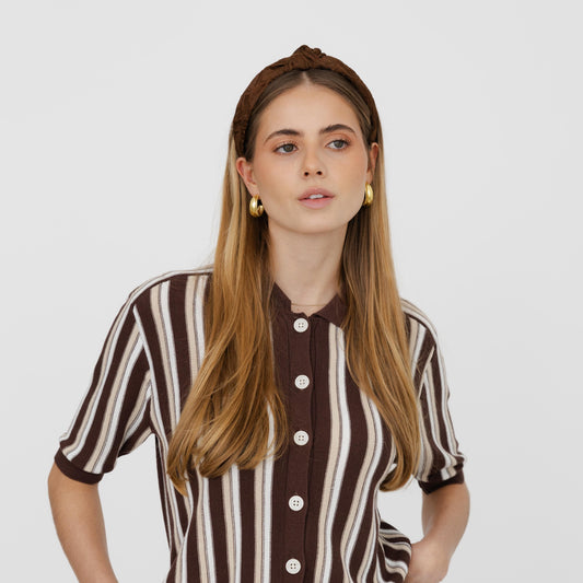 Bandolete Olívia Jacquard em Castanho