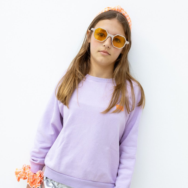 Bandolete Olivia Kids em Vichy Cor-de-Laranja Neon
