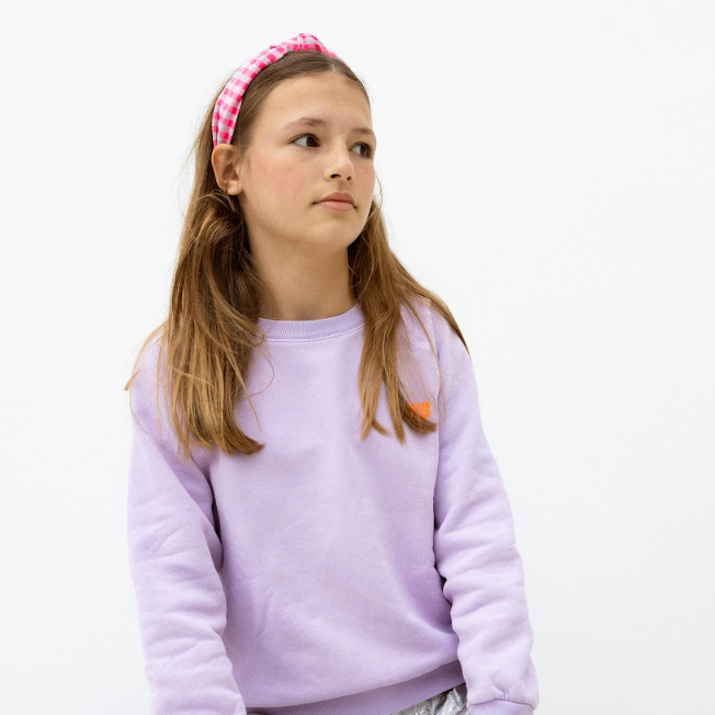 Bandolete Olivia Kids em Vichy Cor-de-Rosa Neon