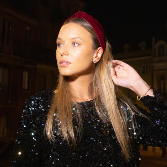 Bandolete Olívia Veludo em Bordeaux