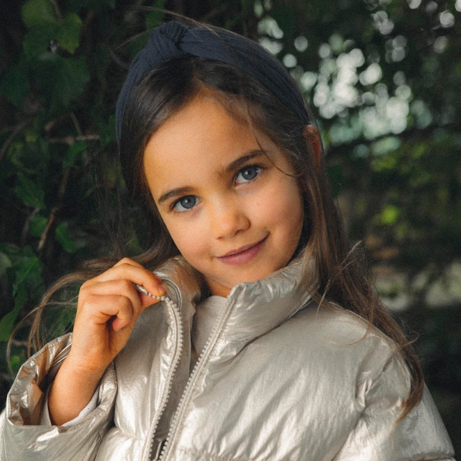 Bandolete Olivia Kids em Algodão Azul Escuro