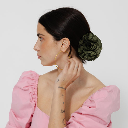 Mola Camélia em Verde