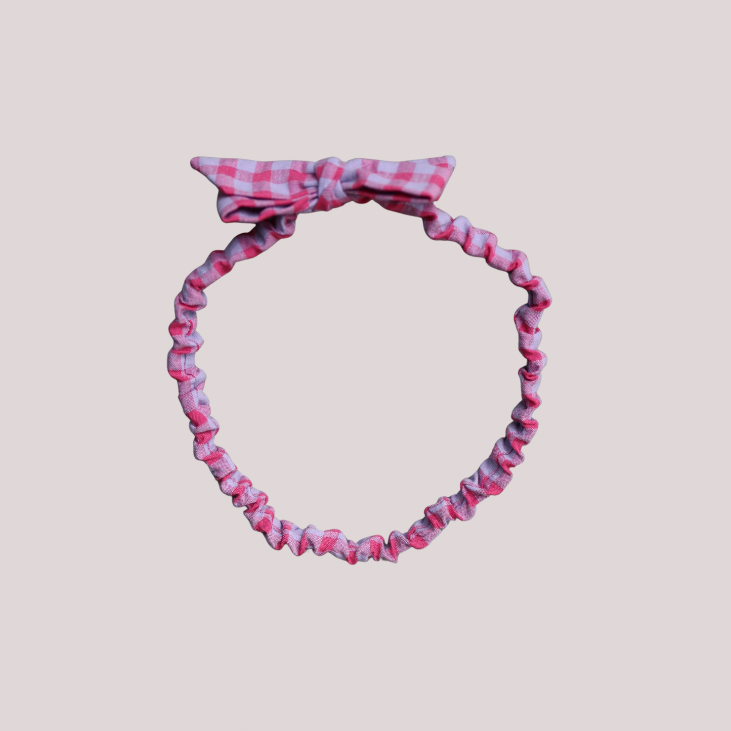 Fita Tecido Bebé em Vichy Lavanda e Cor-de-Rosa