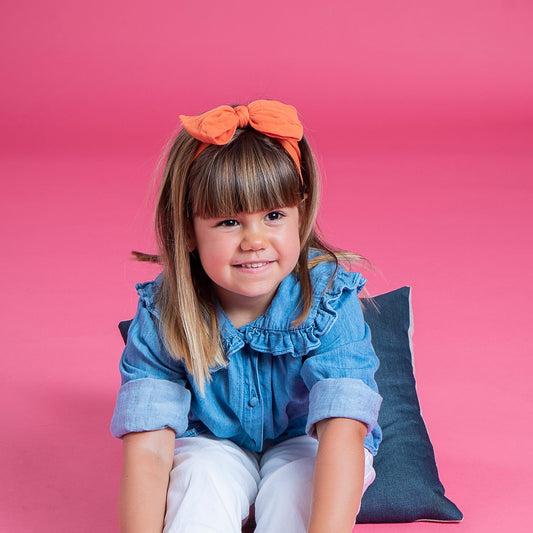 Fita Mary Bow em Cor-de-Laranja