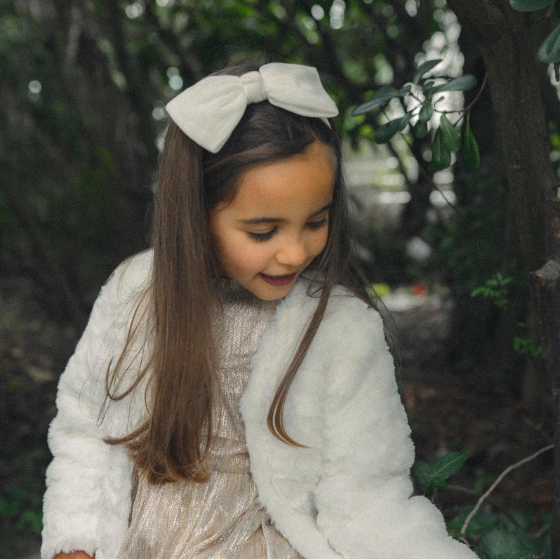 Fita Mary Bow em Off-White