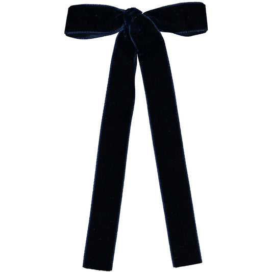 Laço Helena em Veludo Azul Escuro