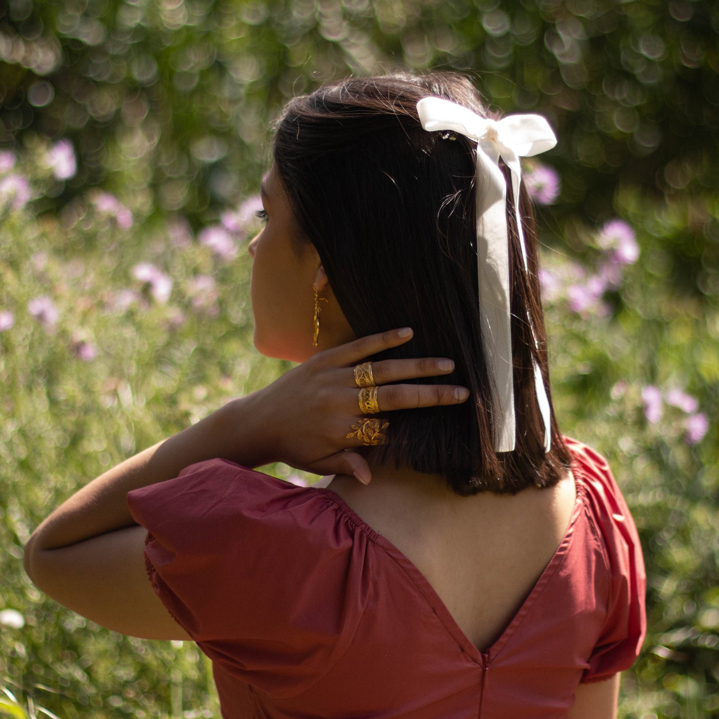 Laço Helena em Veludo Off-White