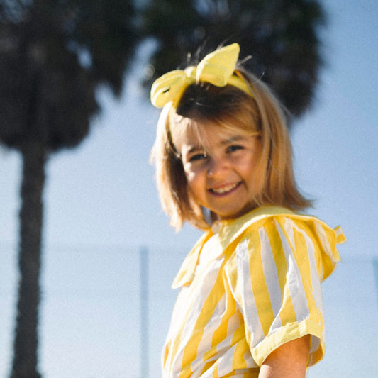 Fita Mary Bow em Amarelo Tropical