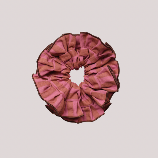 Scrunchie Folho em Stripes Malva